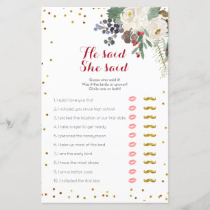 White Floral Kerstmis zei dat ze Kaart zei