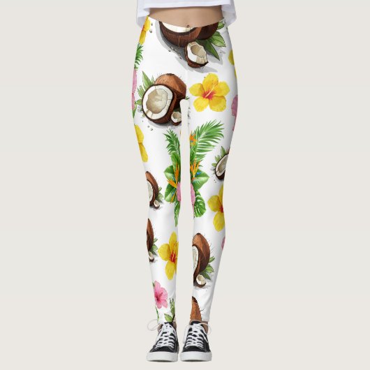 White Floral Leggings (Voorkant)