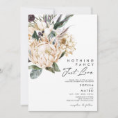 White Floral Niets Fancy gewoon liefdeshuwelijk Kaart (Voorkant)