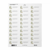 White Floral Peonies Personalized Etiket (Full Sheet)
