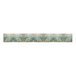White Floral Rabbit Spring Art Grosgrain Lint