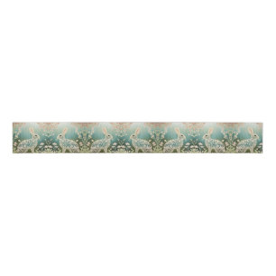White Floral Rabbit Spring Art Grosgrain Lint