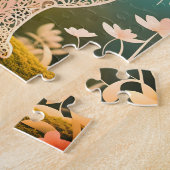 White Floral Rabbit Spring Art Legpuzzel (Zijkant)