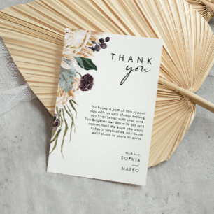 White Floral Reception Hartelijk dank Briefkaart