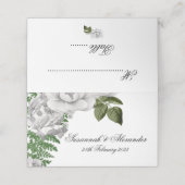 White Floral Roos en Fern Bouquet Wedding (Buitenkant ongevouwen)