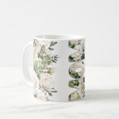  White Floral Roses Mom Coffee Mug (Devant gauche)