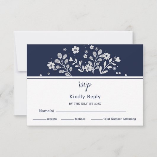 White Floral RSVP (Voorkant)