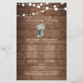 White Floral Rustic Elegant Lights Wooden Wedding (Achterkant)