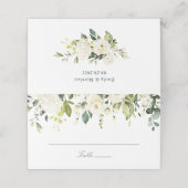 White Floral Rustic Wood Wedding Elegant (Buitenkant ongevouwen)