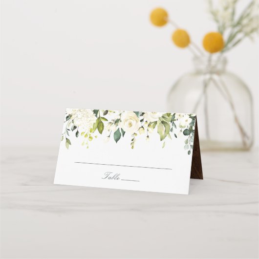 White Floral Rustic Wood Wedding Elegant (Voorkant)