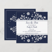 White Floral Save the Date (Voorkant / Achterkant)
