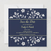 White Floral Save the Date (Voorkant)