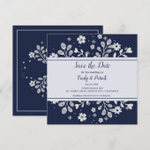 White Floral Save the Date (Voorkant / Achterkant)
