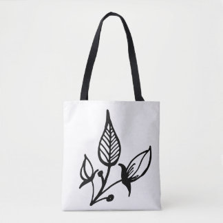 White Floral Shoulder Canvas tas