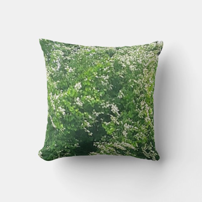 White Floral Sierkussen (Voorkant)