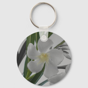 White Floral Sleutelhanger