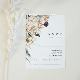 White Floral Song Request RSVP Card Kaartje