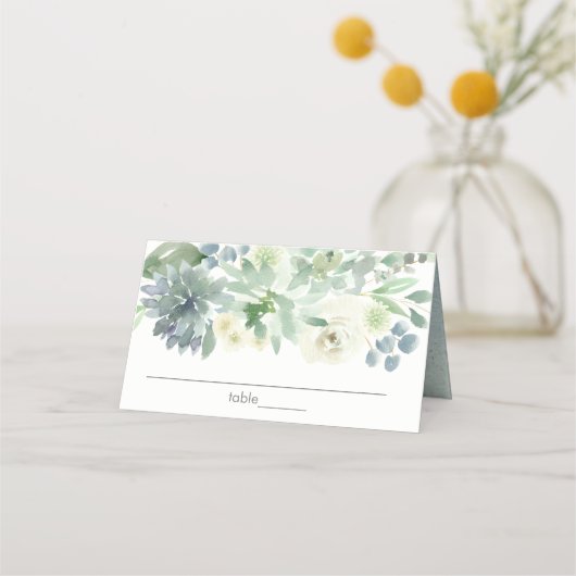 White Floral Succulent Baby shower (Voorkant)