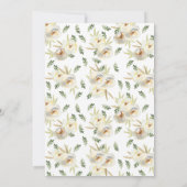 White floral twin sibling baptisme foto Invitation Kaart (Achterkant)