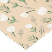 White Floral Vanilla Scandinavian  Tafelkleed (Gekanteld)