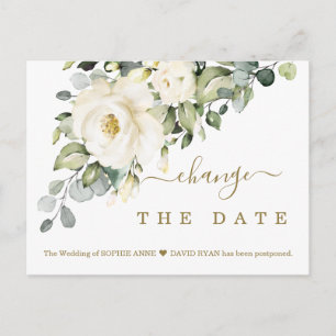 White Floral verander de datum waarop het huwelijk Briefkaart