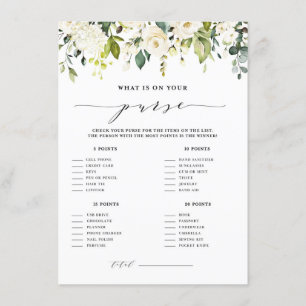 White Floral Wat zit er in je paarse schoenenspel Informatiekaartje