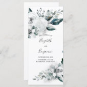 White Floral Waterverf Wedding Programs Programma (Voorkant / Achterkant)