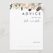 White Floral Wedding Advice Kaart (Voorkant)