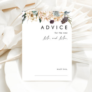 White Floral Wedding Advice Kaart