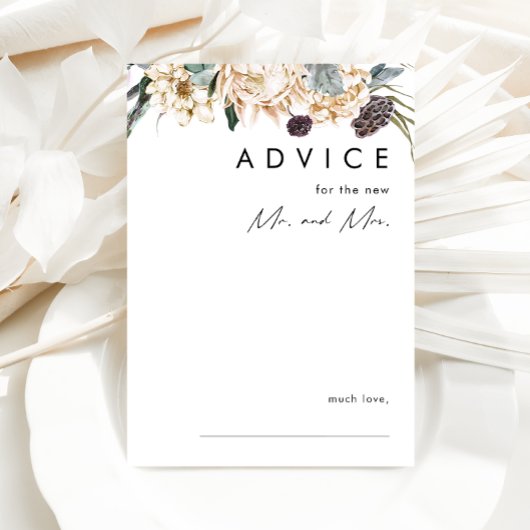 White Floral Wedding Advice Kaart