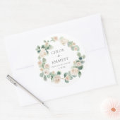 White Floral Wedding Cake Box Favor Sticker (Envelop)