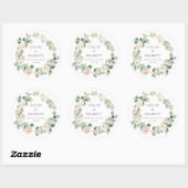 White Floral Wedding Cake Box Favor Sticker (Vel)