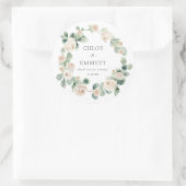 White Floral Wedding Cake Box Favor Sticker (Tas)