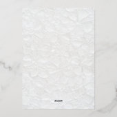 White Floral Wedding Folie Uitnodiging (Achterkant)