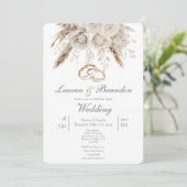 White floral Wedding invitation (Debout devant)