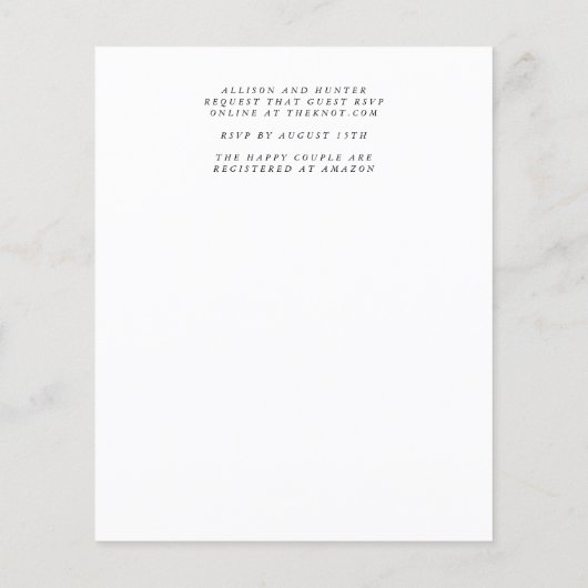 White Floral Wedding Invitation (Achterkant)