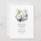 White Floral Wedding Kaart (Voorkant)