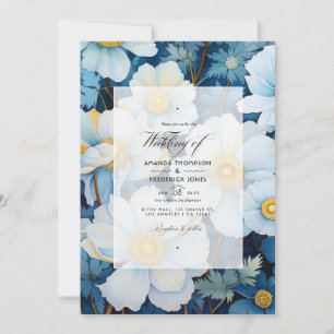 White Floral Wedding Kaart