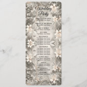 White Floral Wedding Programme Programma (Achterkant)