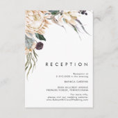 White Floral Wedding Reception Card Informatiekaartje (Voorkant)
