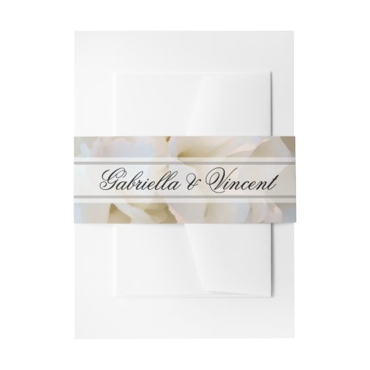 White Floral Wedding Uitnodigingen Wikkel (Voorkant Voorbeeld)