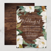 White Floral Wreath Rustic Modern Wedding Kaart (Voorkant / Achterkant)