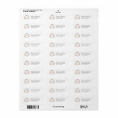 White  Floral WreatMonogram Address Label (Full Sheet)