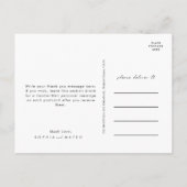 White Floral | Zwarte bruiloft Dank u Briefkaart (Achterkant)