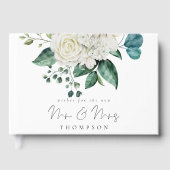 White Florals Eucalyptus Wedding New Mr Mrs. Gastenboek (Voorkant)