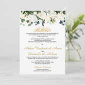 White Florals Muslim Weduwen Uitnodiging (Staand voorkant)