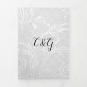 White Flourish Wedding Drieluik Uitnodiging (Cover)