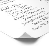 White Flower and Green Wedding Seating Chart Poster (Hoek)