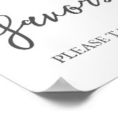 White Flower and Greenery Wedding Favors Sign Poster (Hoek)