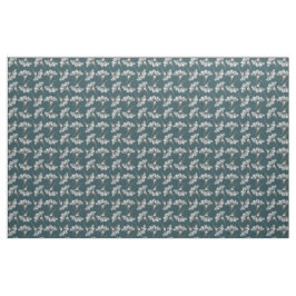 White Flower Blauwgroen fabric Stof
